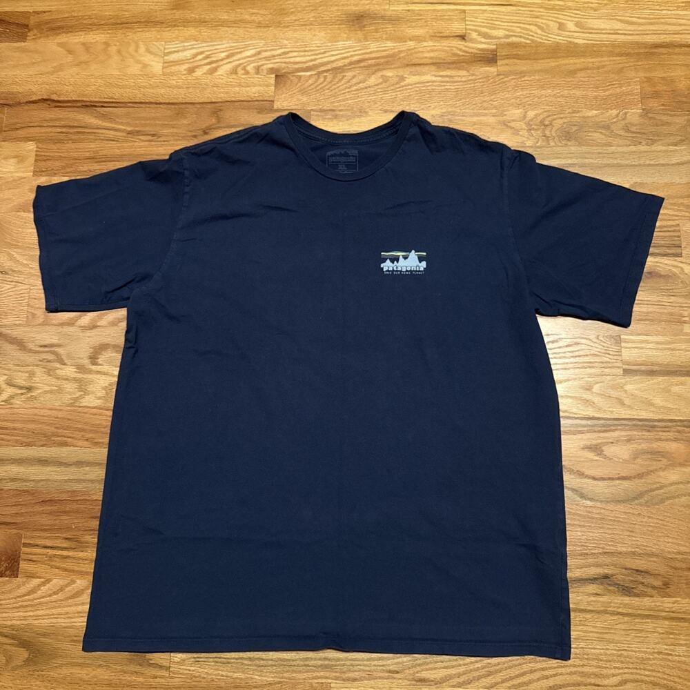 Patagonia Mens Save Our Home Planet Graphic T-Shirt Navy Men’s Size XL